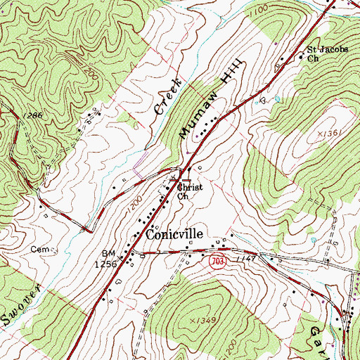Topographic Map of Christ Church, VA