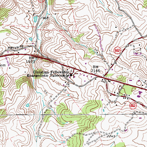 Topographic Map of Christian Fellowship Evangelistic Tabernacle, VA