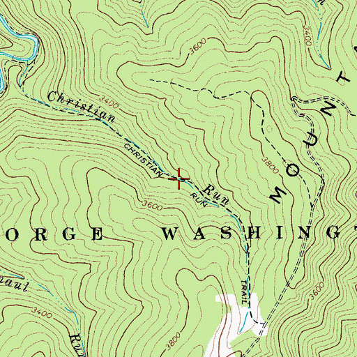 Topographic Map of Christian Run Trail, VA