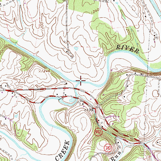 Topographic Map of Christians Creek, VA