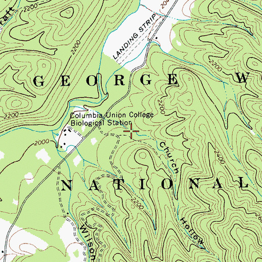 Topographic Map of Church Hollow, VA