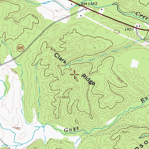Topographic Map of Clark Ridge, VA
