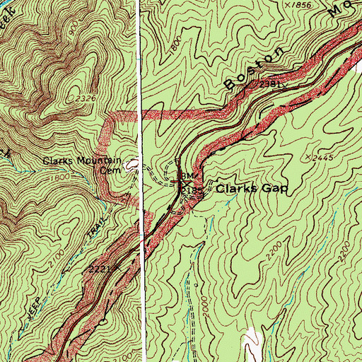 Topographic Map of Clarks Gap, VA