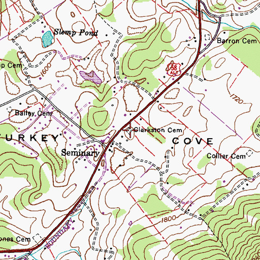 Topographic Map of Clarkston Cemetery, VA