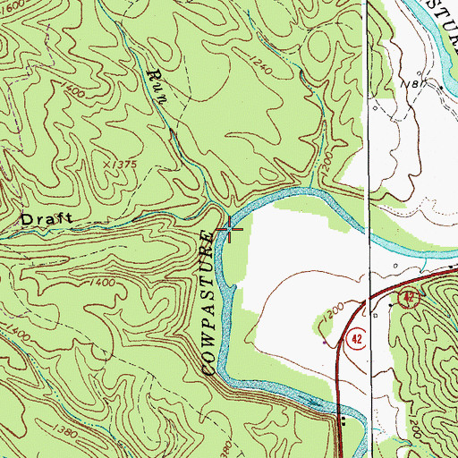 Topographic Map of Claylick Draft, VA