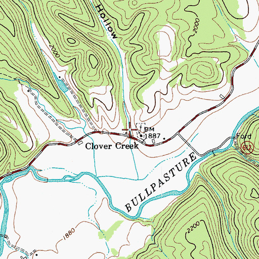 Topographic Map of Claylick Hollow, VA