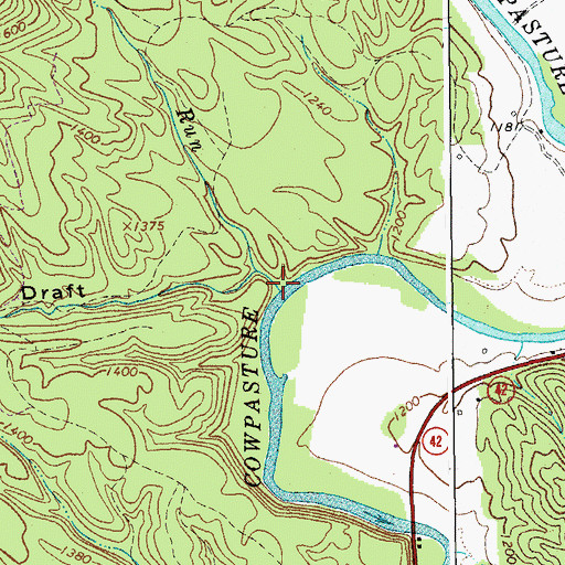 Topographic Map of Claylick Run, VA