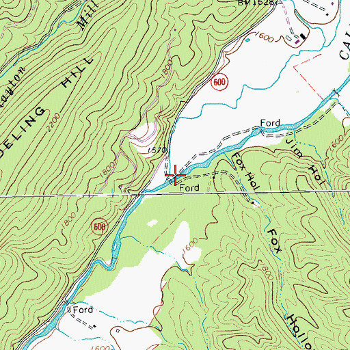 Topographic Map of Clayton Mill Creek, VA