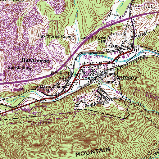 Topographic Map of Clear Creek, VA