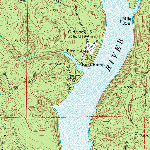 Topographic Map of Howse Camp, AL