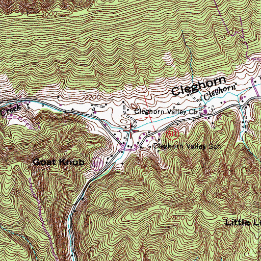 Topographic Map of Cleghorn Valley, VA