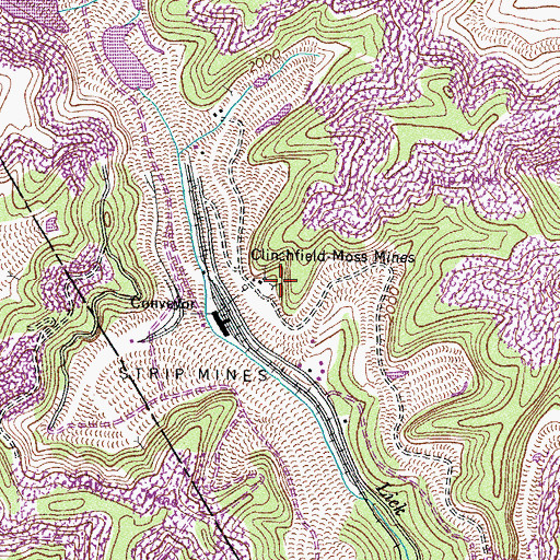 Topographic Map of Clinchfield Moss Mines, VA