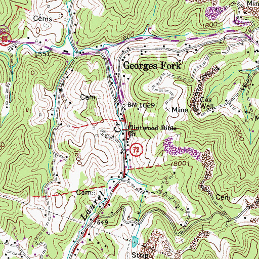 Topographic Map of Clintwood Bible Church, VA