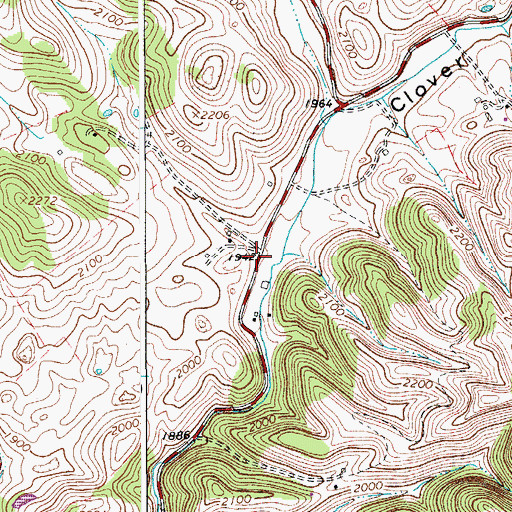 Topographic Map of Clover Hollow, VA