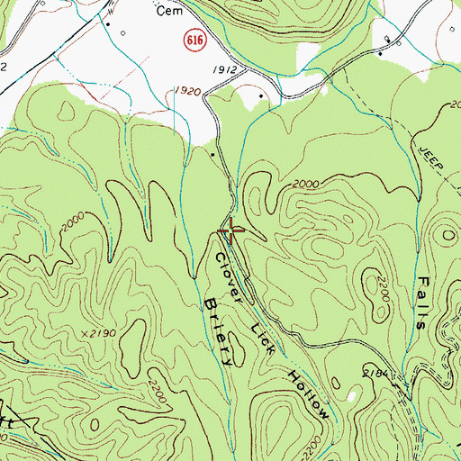 Topographic Map of Clover Lick Hollow, VA