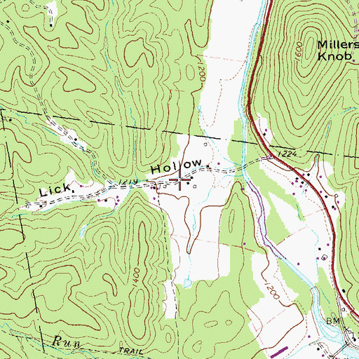 Topographic Map of Clover Lick Hollow, VA