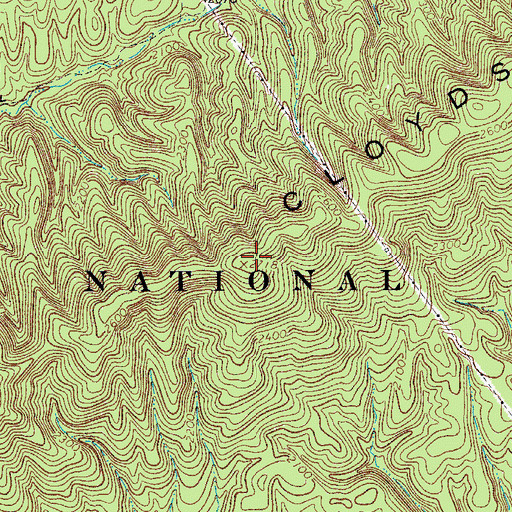 Topographic Map of Cloyds Mountain, VA