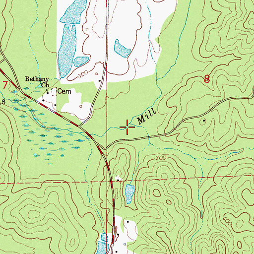 Topographic Map of Hughes Mill (historical), AL