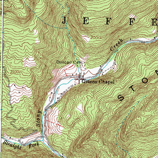 Topographic Map of Coalpit Branch, VA