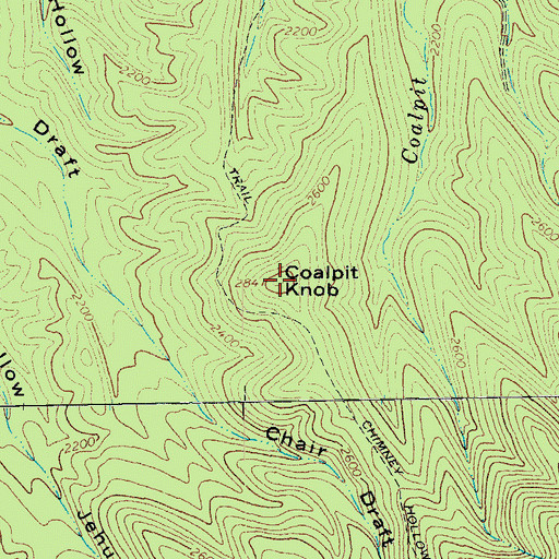 Topographic Map of Coalpit Knob, VA