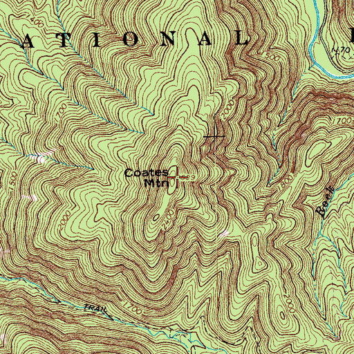 Topographic Map of Coates Mountain, VA