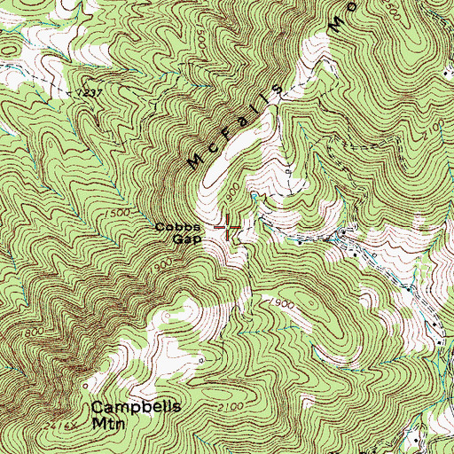 Topographic Map of Cobbs Gap, VA