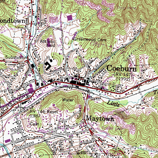 Topographic Map of Coeburn, VA