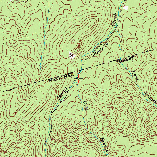 Topographic Map of Cold Branch, VA