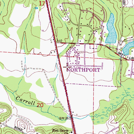 Topographic Map of Huntington Place Elementary School, AL