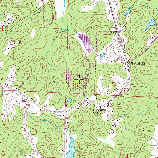 Topographic Map of Huntland, AL