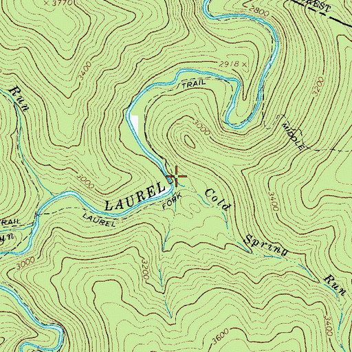 Topographic Map of Cold Spring Run, VA