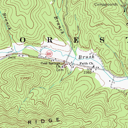 Topographic Map of Cold Springs Church, VA