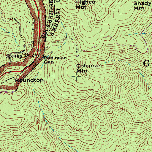 Topographic Map of Coleman Mountain, VA