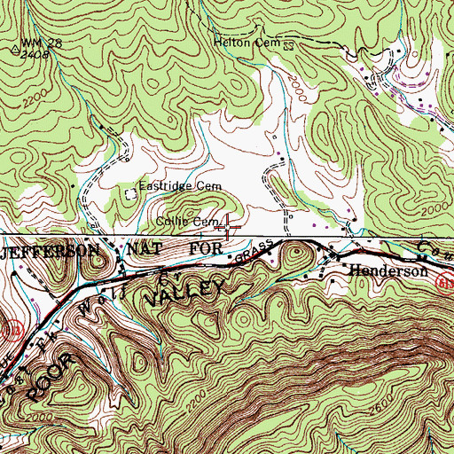 Topographic Map of Collie Cemetery, VA