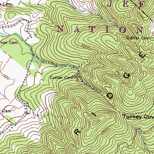 Topographic Map of Collier Cemetery, VA