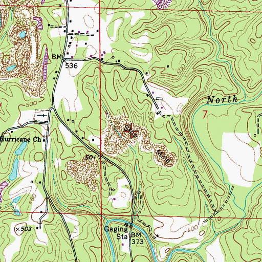 Topographic Map of Hurricane Creek Pit Mine, AL