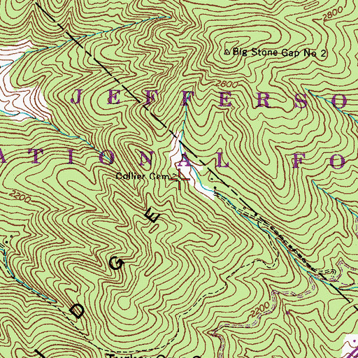 Topographic Map of Collier Cemetery, VA