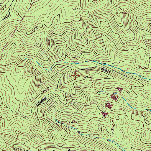 Topographic Map of Combs Trail, VA