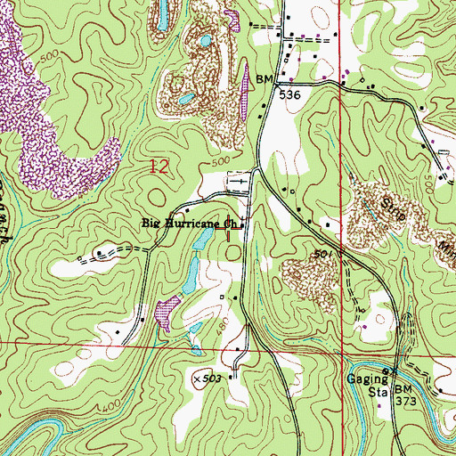 Topographic Map of Hurricane School (historical), AL