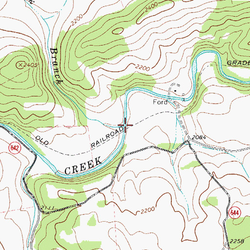Topographic Map of Cook Branch, VA