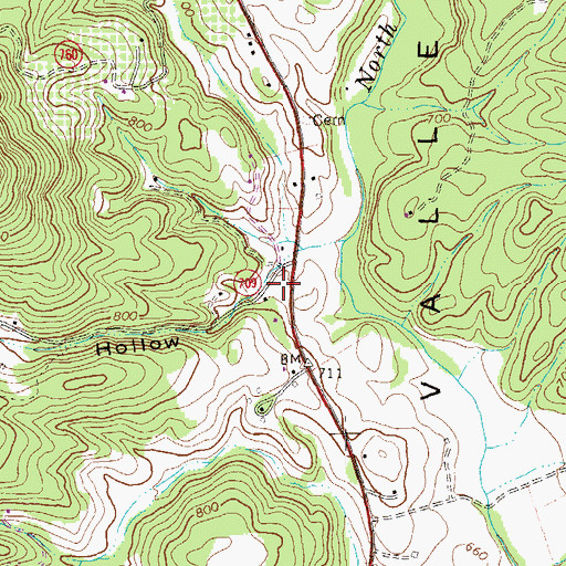 Topographic Map of Cooks Hollow, VA