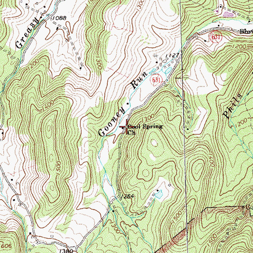 Topographic Map of Cool Spring Church, VA