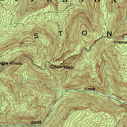 Topographic Map of Coon Gap, VA