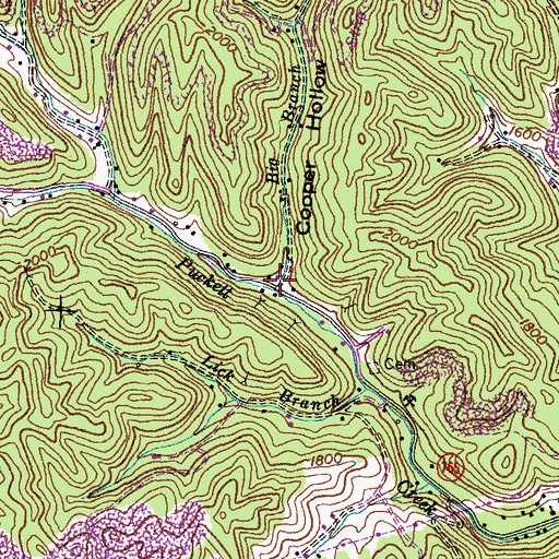 Topographic Map of Cooper Hollow, VA