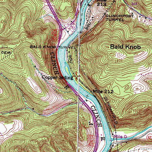 Topographic Map of Copper Siding, VA