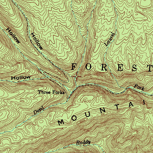 Topographic Map of Corder Hollow, VA