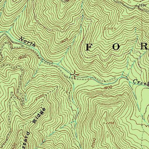 Topographic Map of Cornelius Creek, VA
