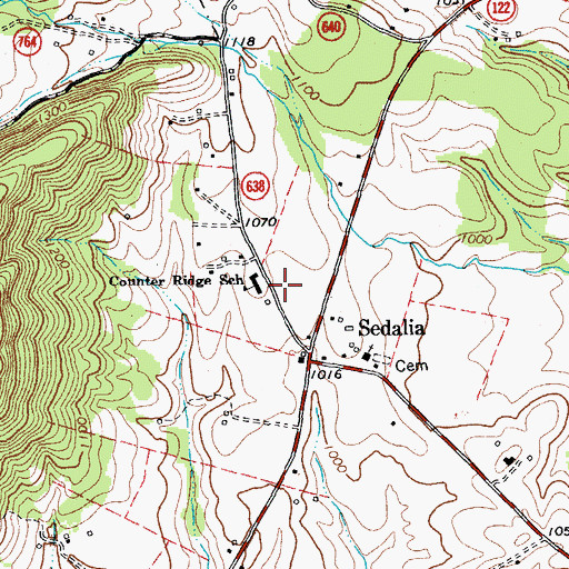 Topographic Map of Counter Ridge School, VA