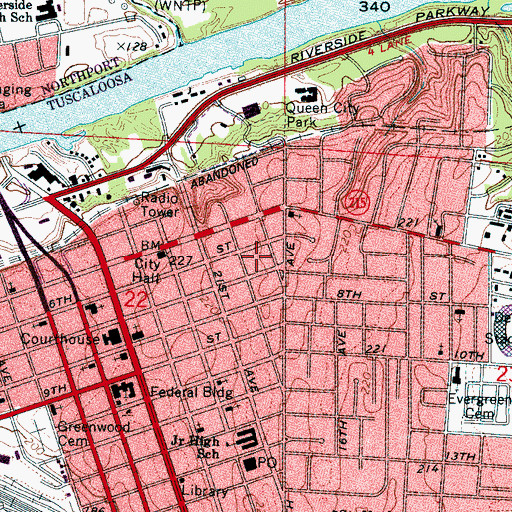 Topographic Map of Indian Rivers Community Mental Health Center, AL
