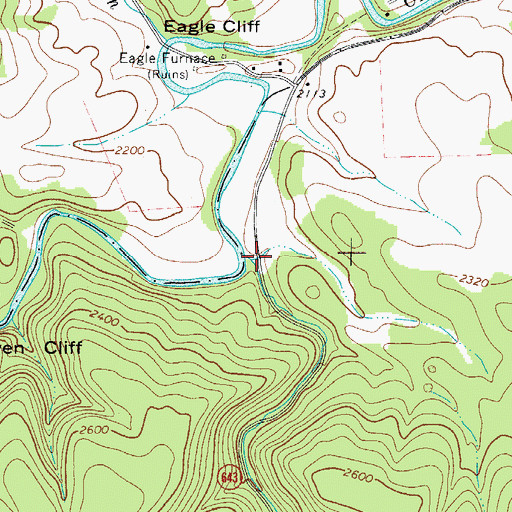 Topographic Map of Cove Branch, VA